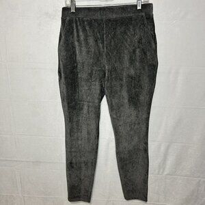 Lands End Sport Knit Pants Gray Ribbed Tapered High Rise Sz. M (31x29) Stretch